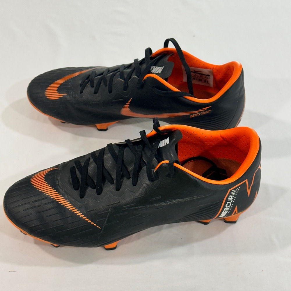 Nike Mercurial Vapor 12 Academy FG Soccer Cleats Kids 6.5 Black Orange